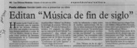 Editan "Música de fin de siglo"  [artículo].