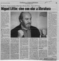 Miguel Littin, cine con color a literatura  [artículo] Gonzalo Núñez V.