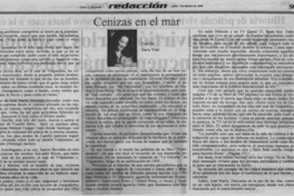 Cenizas en el mar  [artículo] Sara Vial.