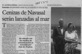 Cenizas de Navasal serán lanzadas al mar