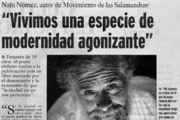 "Vivimos una especie de modernidad agonizante"