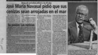 José María Navasal pidió que sus cenizas sean arrojadas en el mar  [artículo].