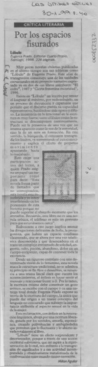 Por los espacios fisurados  [artículo] Milton Aguilar.