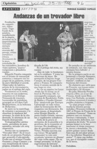 Andanzas de un trovador libre  [artículo] Enrique Ramírez Capello.