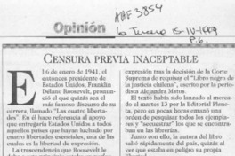 Censura previa inaceptable  [artículo].