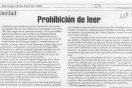 Prohibición de leer  [artículo].