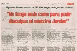 "No tengo nada como para pedir disculpas el ministro Jordán"