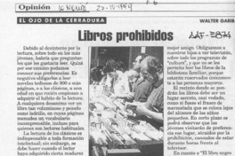 Libros prohibidos  [artículo] Walter Garib.