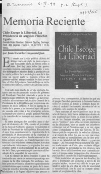 Memoria reciente  [artículo] Juan Ricardo Couyoumdjian.