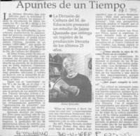 Apuntes de un tiempo  [artículo].