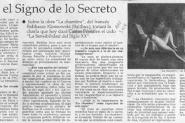 Bajo el signo de lo secreto  [artículo] Carolina Andonie Dracos.