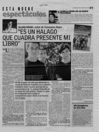 "Es un halago que cuadra presente mi libro"  [artículo] Rodrigo González.