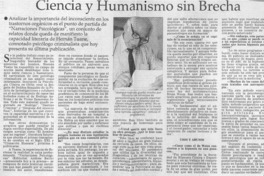 Ciencia y humanismo sin brecha  [artículo].