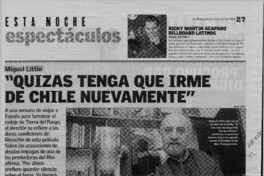 "Quizás tenga que irme de Chile nuevamente"  [artículo] Rodrigo González.