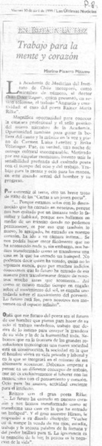 Trabajo para la mente y corazón