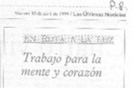 Trabajo para la mente y corazón