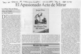 El apasionado acto de mirar  [artículo] Mario Valdovinos.