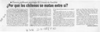 Por qué los chilenos se matan entre sí?  [artículo] Andrés Gómez B.