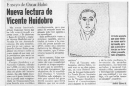 Nueva lectura de Vicente Huidobro