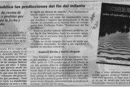 Investigador publica las predicciones del fin del milenio  [artículo].