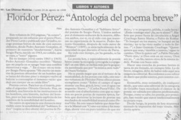 Floridor Pérez, "Antología del poema breve"  [artículo] Filebo.