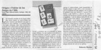 Origen y folclor de los juegos en Chile  [artículo] Roberto Merino.