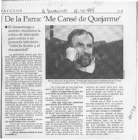 De la Parra, "Me cansé de quejarme"  [artículo].