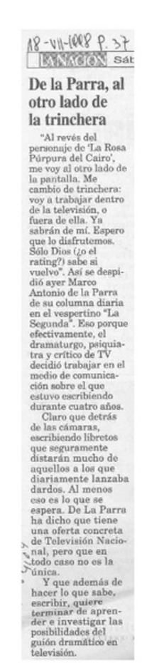 De la Parra, al otro lado de la trinchera  [artículo].