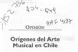 Orígenes del arte musical en Chile