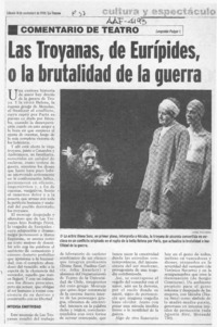 Las troyanas, de Eurípides, o la brutalidad de la guerra