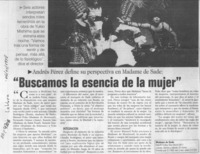 "Buscamos la esencia de la mujer"  [artículo].