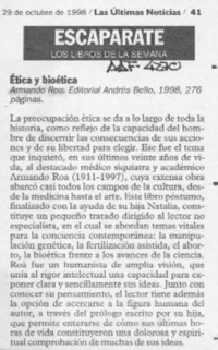 Etica y bioética  [artículo].