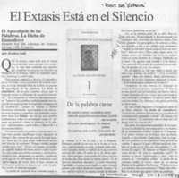 El éxtasis está en el silencio