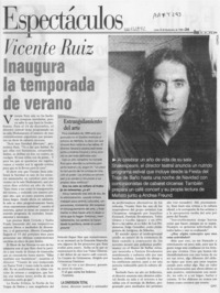 Vicente Ruiz inaugura la temporada de verano