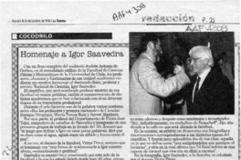 Homenaje a Igor Saavedra  [artículo].