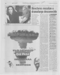 Directores rescatan a dramaturgo desconocido