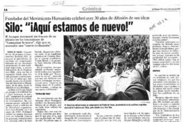 Silo, "Aquí estamos de nuevo!"  [artículo] Alvaro Medina.