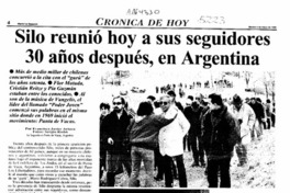 Silo reunió hoy a sus seguidores 30 años después, en Argentina  [artículo] Francisco Javier Artaza.