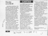 Elección en la SECH  [artículo] María Cristina Menares.