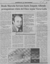 Desde Marcela Serrano hasta Joaquín Alliende protagonizan relato del once según Viera-Gallo  [artículo].