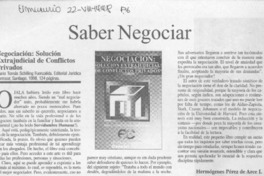 Saber negociar  [artículo] Hermógenes Pérez de Arce I.