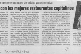 Editan guía con los mejores restaurantes capitalinos