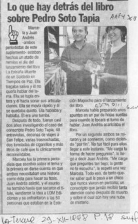 Lo que hay detrás del libro sobre Pedro Soto Tapia  [artículo].