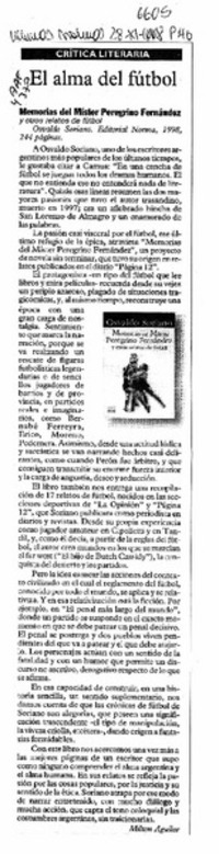 El alma del fútbol  [artículo] Milton Aguilar.