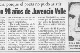 Celebran 98 años de Juvencio Valle  [artículo].