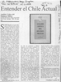 Entender el Chile actual  [artículo] Cristóbal Camino M.