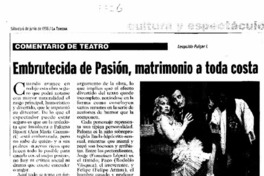 Embrutecida de pasión, matrimonio a toda costa  [artículo] Lepoldo Pulgar I.