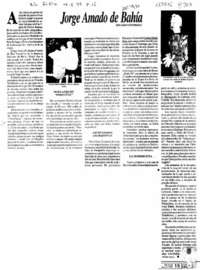 Jorge Amado de Bahía  [artículo] Eduardo Contreras.
