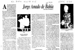 Jorge Amado de Bahía  [artículo] Eduardo Contreras.