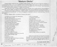 "Maduro otoño"  [artículo] Audito Gavilán Tapia.